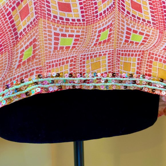 MM Couture Hi-Lo Printed Tank - Coral - XS - Picture 4 of 7